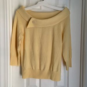 Banana Republic off the shoulder yellow sweater